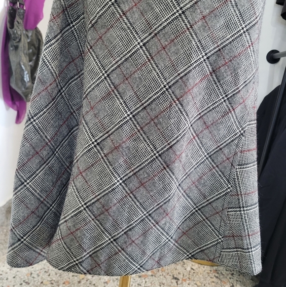 San Francisco Vinrage Plaid A-Line Skirt - Gray - Picture 4 of 6